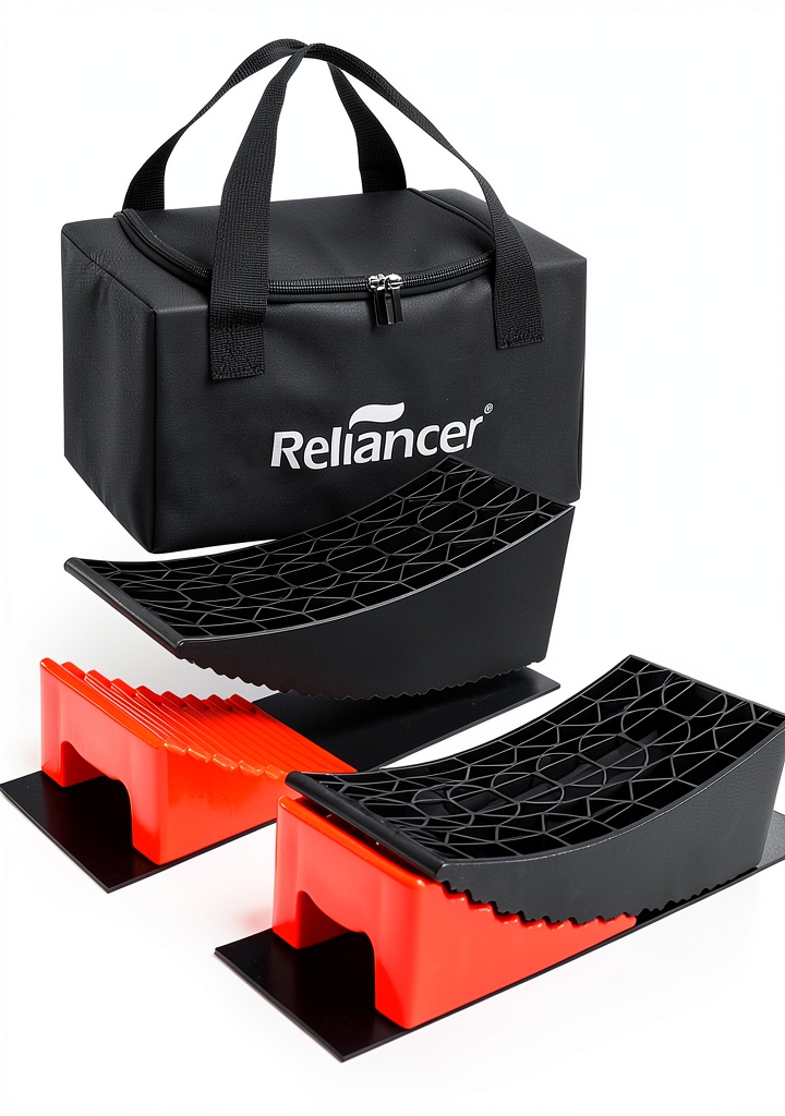 Installing Reliancer RV Leveler Blocks on a wooden deck