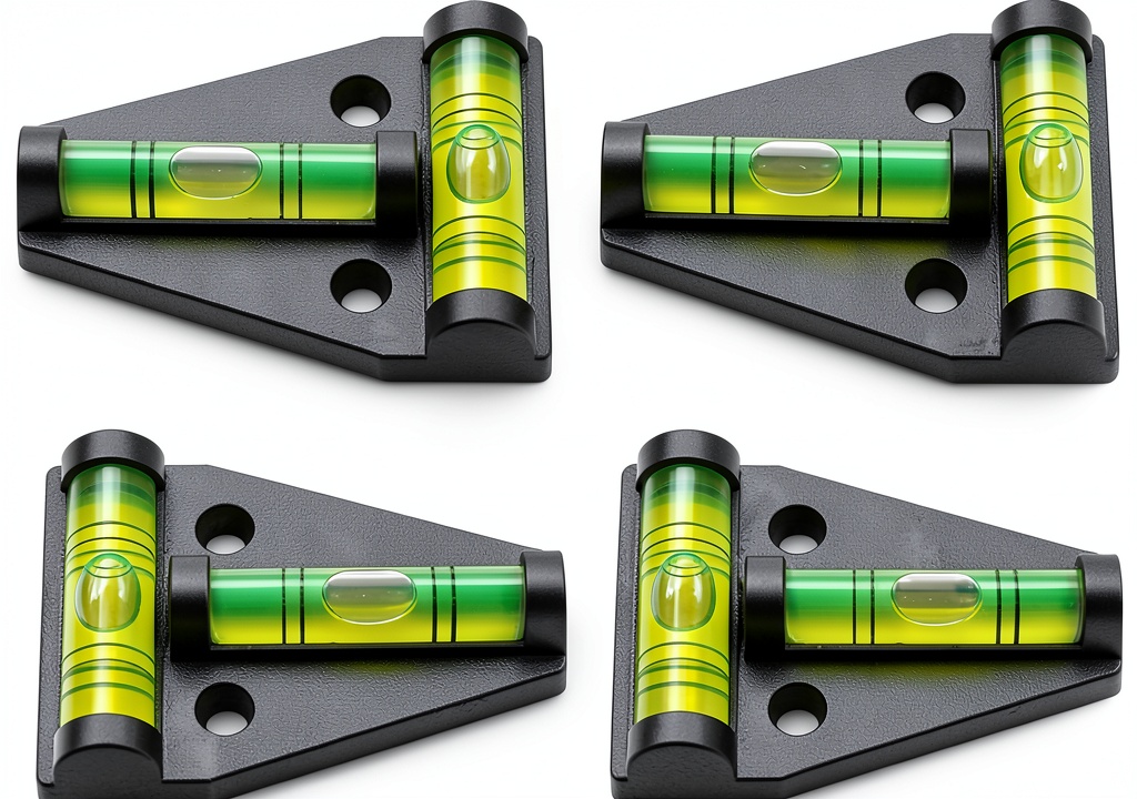 Installing LAIESYA T level bubble spirit level Black Acrylic on a wooden workbench