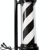 31.5'' Barber Pole Light, Black White Rotating Hair Salon Open Sign for Salon-0