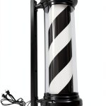 31.5'' Barber Pole Light, Black White Rotating Hair Salon Open Sign for Salon-0