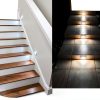 120V Stairway Lights Indoor, 3W 5CCT Dimmable LED Step Lights Indoor Outdoor, IP65 Waterproof Stairwell Lighting for Stairs Steps, Aluminum (Smile Style(White)(1Pack), 1)-6