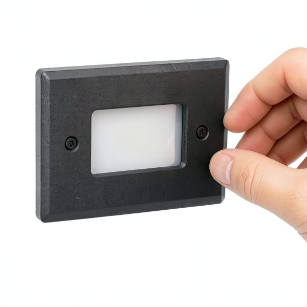 7110C-BK Step Light Cover Plate Only | Lighting Cover Plate for Outdoor Lighting | Black Powder-Coated, Durable, Easy Installation, Fits Standard Rectangular Step Light Housings-6