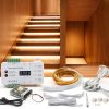 Indoor LED Stair Light Motion Activated Sensor Wired Set Stair Riser Running Light with 4000K COB LED Strip Cascading Stairway Staircase Under Tread Lighting for up to 16 Steps-0