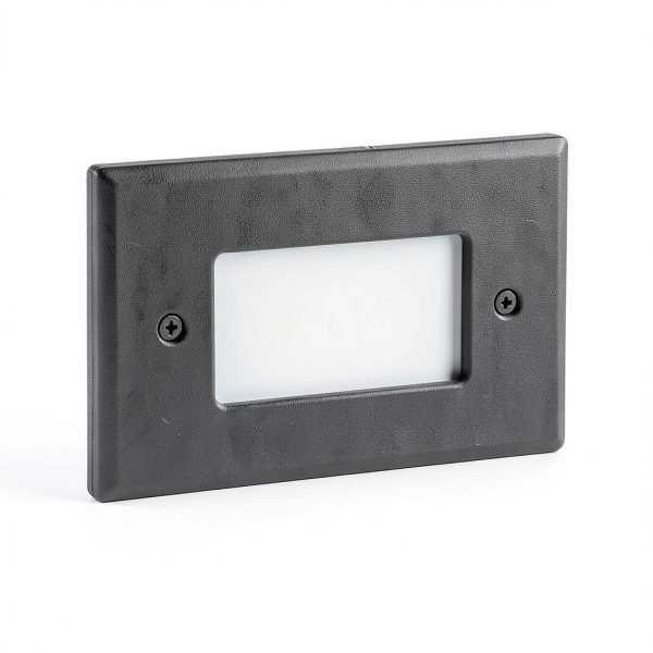 7110C-BK Step Light Cover Plate Only | Lighting Cover Plate for Outdoor Lighting | Black Powder-Coated, Durable, Easy Installation, Fits Standard Rectangular Step Light Housings-1