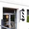 31.5'' Barber Pole Light, Black White Rotating Hair Salon Open Sign for Salon-2