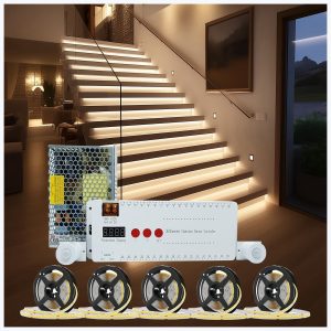 LED Stair Lights Motion Sensor AUTUNEER 20 Step 40in White 6000K-0