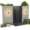 Solar Fence Lights 2 Pack Outdoor Deck Step Wall Lights Metal Waterproof LED Warm Yellow Light for Garden Post Patio Backyard Yard Decor (Mandala-2, 2)-6