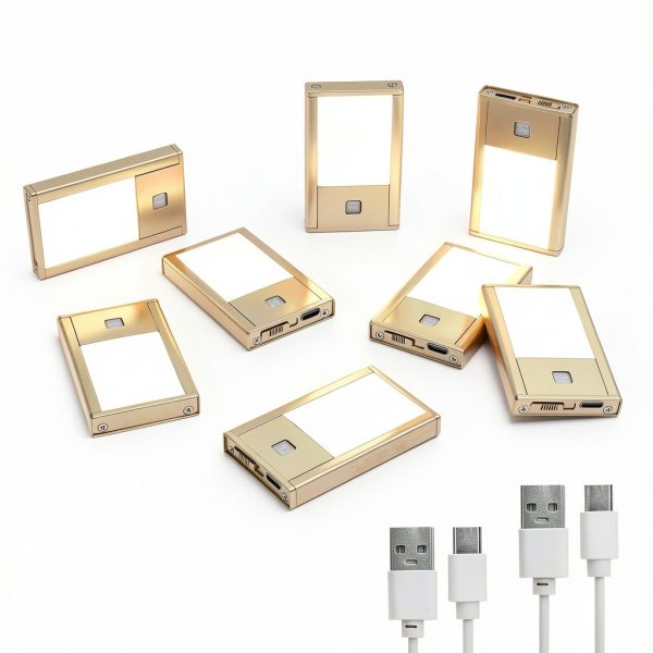 Rechargeable Motion Sensor Night Lights, 8-Pack - Painted Gold Aluminum Alloy, Ultra-Compact Magnetic Mount, 3000K Warm White Glow, Ideal for Hallways, Bedrooms, Stairs & Nightly Use-0