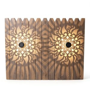 Solar Fence Lights 2 Pack Outdoor Deck Step Wall Lights Metal Waterproof LED Warm Yellow Light for Garden Post Patio Backyard Yard Decor (Mandala-2, 2)-0