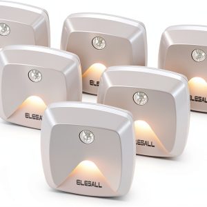 6-Pack Stick-on Motion Sensor Lights, Warm White LED Night Light, Stick-Anywhere Stair Lights, Closet Light, Battery Operated Wall Light for Kitchen, Hallway, Bedroom, Bathroom, Stairs-0