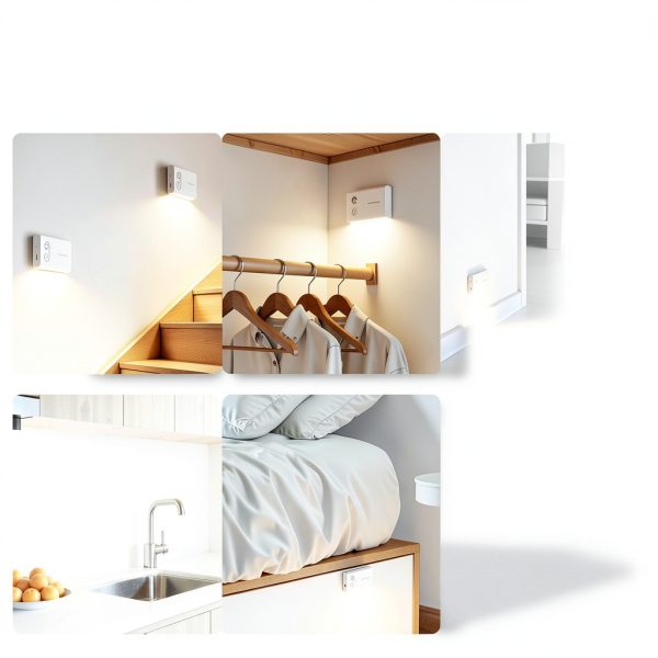 Rechargeable Motion Sensor Light Indoor, Dimmable Warm White LED Night Light, Magnetic, Adjustable Emission Direction for Hallway, Stair, Toilet, and Under Cabinet Lighting, (3 Pack)-1