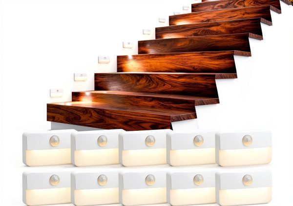 Motion Sensor Stair Light 10 Pack T80721 LED Lamp for Hallways-0