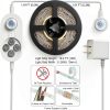 Dual Sensor Stair Lights Indoor, Motion Activated Plug-in Step Light Strip Indoor with Dimmer, Delay Timer for Stairway (Warm White 3000K (16.4FT Light Strip), Power Adapter (9.84FT Cable))-6