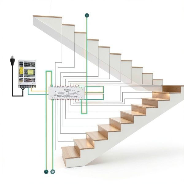 KMG-3233 Motion-Activated LED Stair Lighting Kit, 48" Long Cuttable Strip Light for Indoor LED Stair Lights (Warm White 3000K, 12 Steps)-5