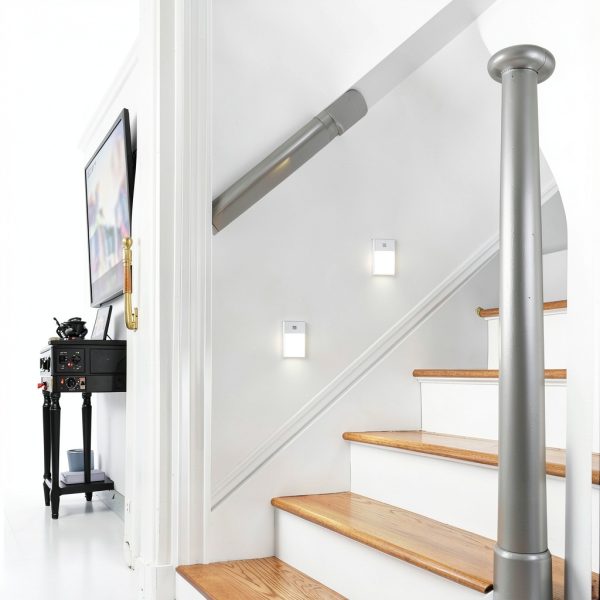 Rechargeable Motion Sensor Night Lights, 8-Pack - Painted Gold Aluminum Alloy, Ultra-Compact Magnetic Mount, 3000K Warm White Glow, Ideal for Hallways, Bedrooms, Stairs & Nightly Use-3
