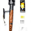 Medieval Torch Wall Sconce SRYBLT Hand Forged Iron Wood Light-0